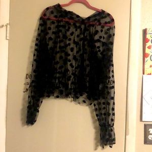 Sheer polka dot blouse